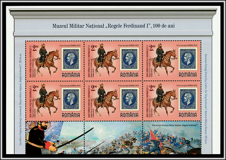 Stamp of 1872 and Chromolithograph of King Carol I